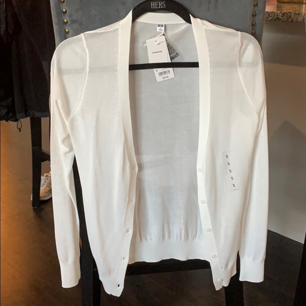 White cardigan